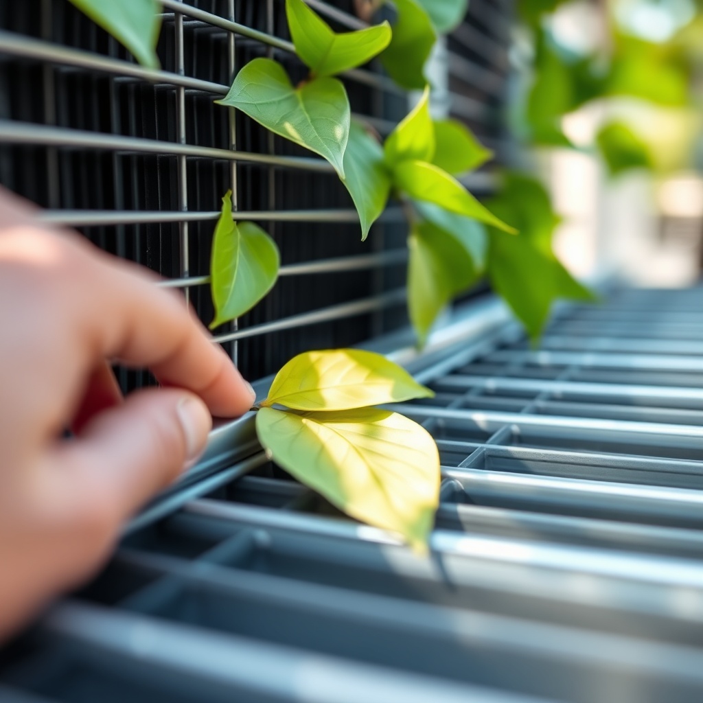 A close-up photo of a clean outdoor unit of a Viessmann Vitocal 200-S with a person's hand